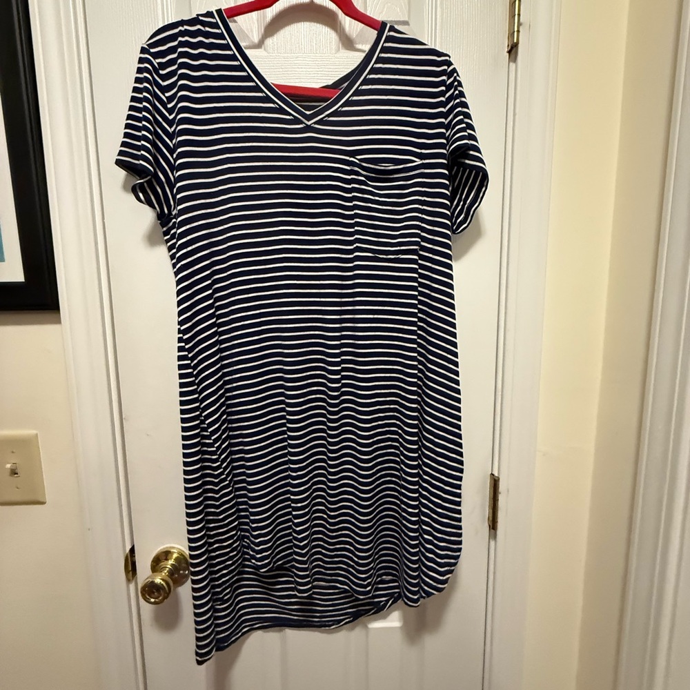 Grace & Lace Baseball Dress V-Neck T-Shirt Dress Medium
